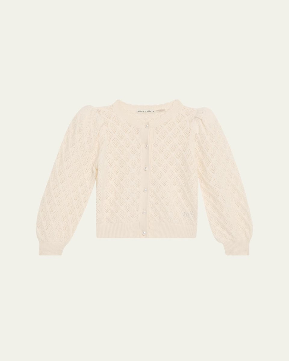 Doris Cashmere-Blend Puff-Sleeve Cardigan
